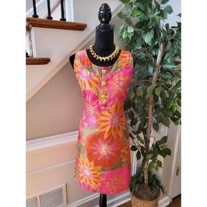 Elizabeth Howard Women's Floral Round Neck Sleeveless Knee Length Dress Size 10